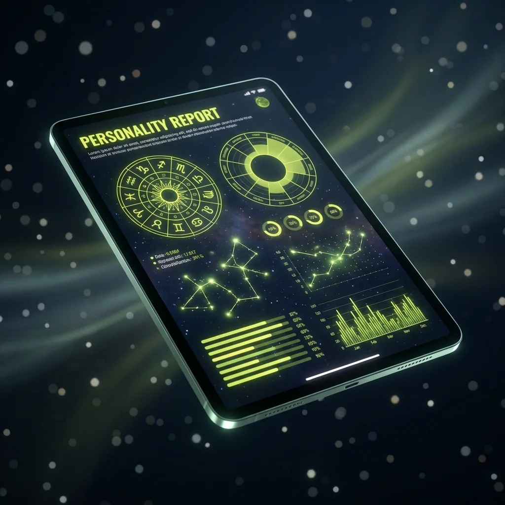 A digital report showing soulmate personality traits and astrological data.