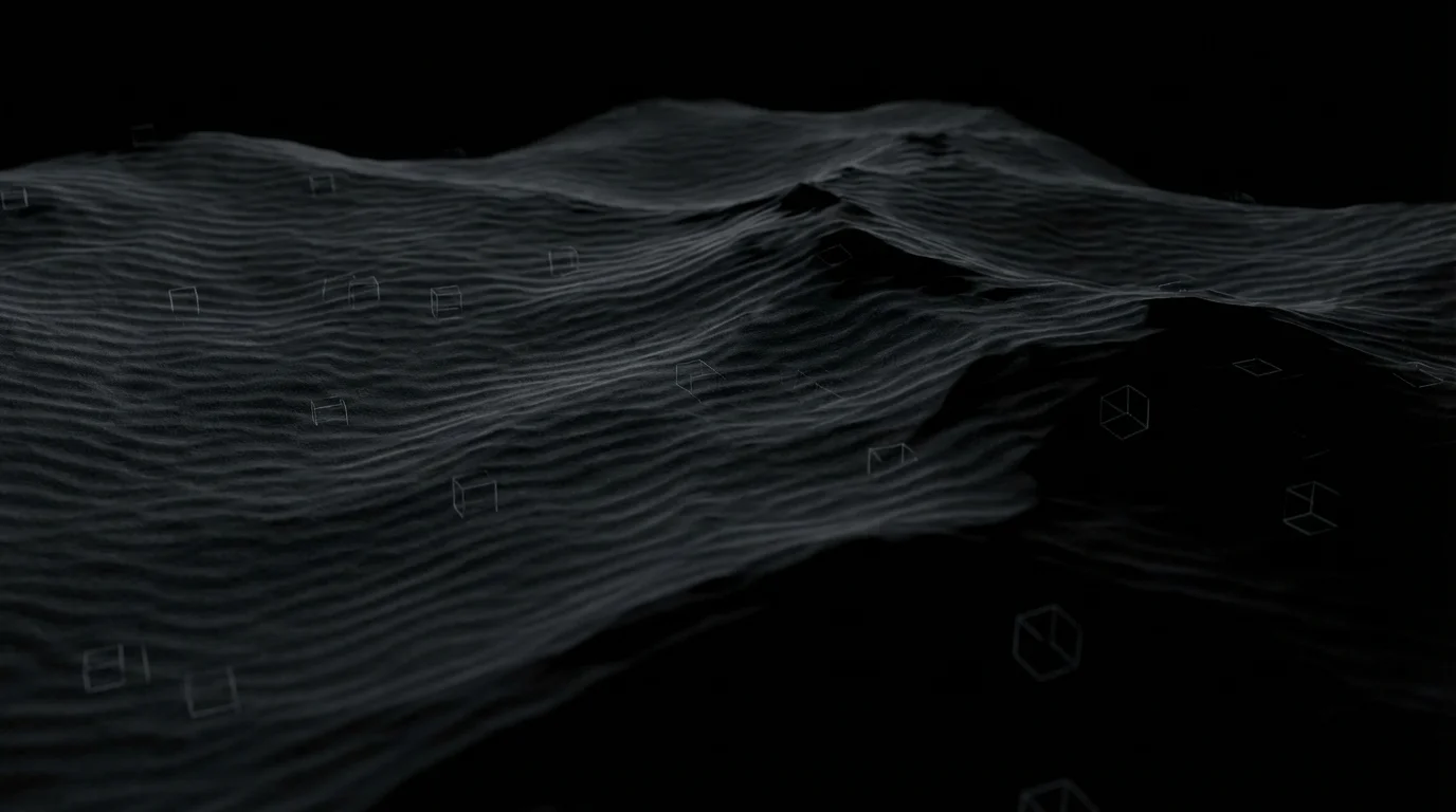 3D holographic countdown timer with glowing crystalline cubes representing remaining seats