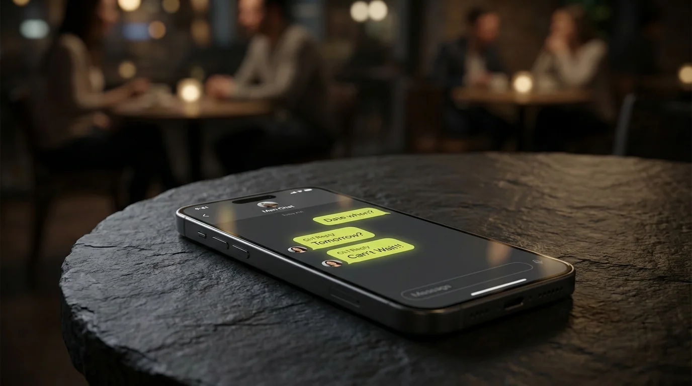 Smartphone showing successful conversation engagement