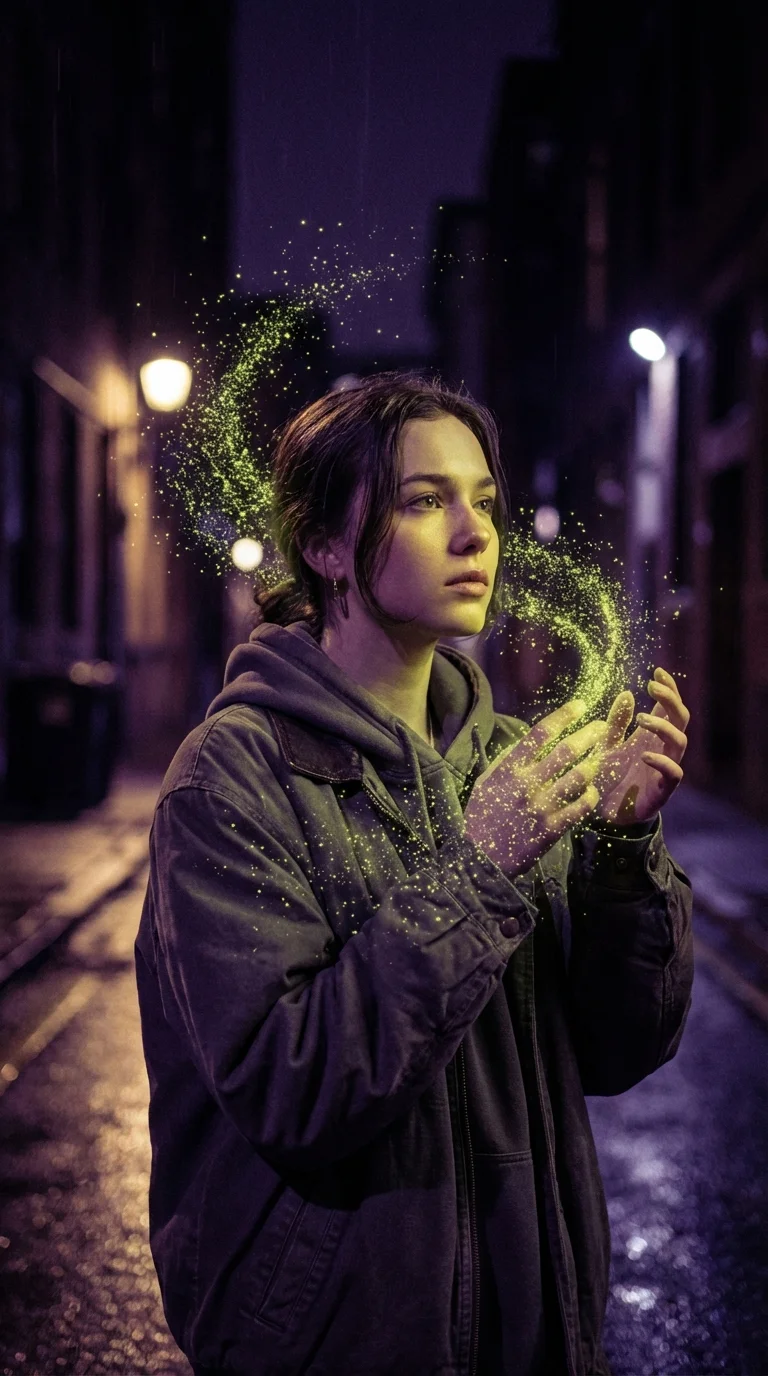 A person looking thoughtful amidst mystical cosmic energy, representing the search for a soulmate.